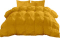 Gold Solid Light Weight Pinch Pleated Down Comforter- Oversized Queen Size 98 x 98 Inches 1 Piece All-Season Duvet Insert, 500 GSM With Corner Tabs 100% Egyptian Cotton- ( Gold Solid )