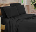 SHERA'S BEDDINGS 6- Piece Sheet Set Fits Mattress Upto 10-12 Inches Fully Elastic Deep Pocket Queen (60' X 80') Black Solid 650 Thread Count 100% Egyptian Cotton