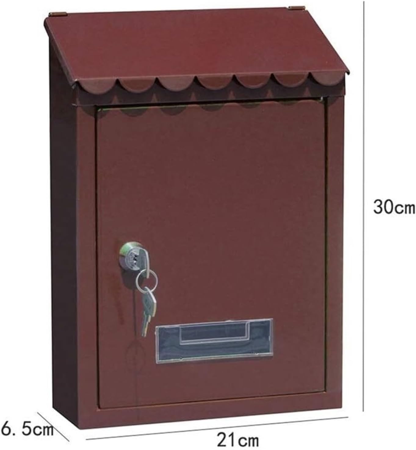 Outdoor Parcel Drop Box Modern Delivery Letterbox Outdoor Lockable Metal Mailboxes Wall Mounted Mail Box Post Box with Key for Home Decoration Letter Post Mail ?Outdoor (Silver 21 * 6.5 * 30cm)