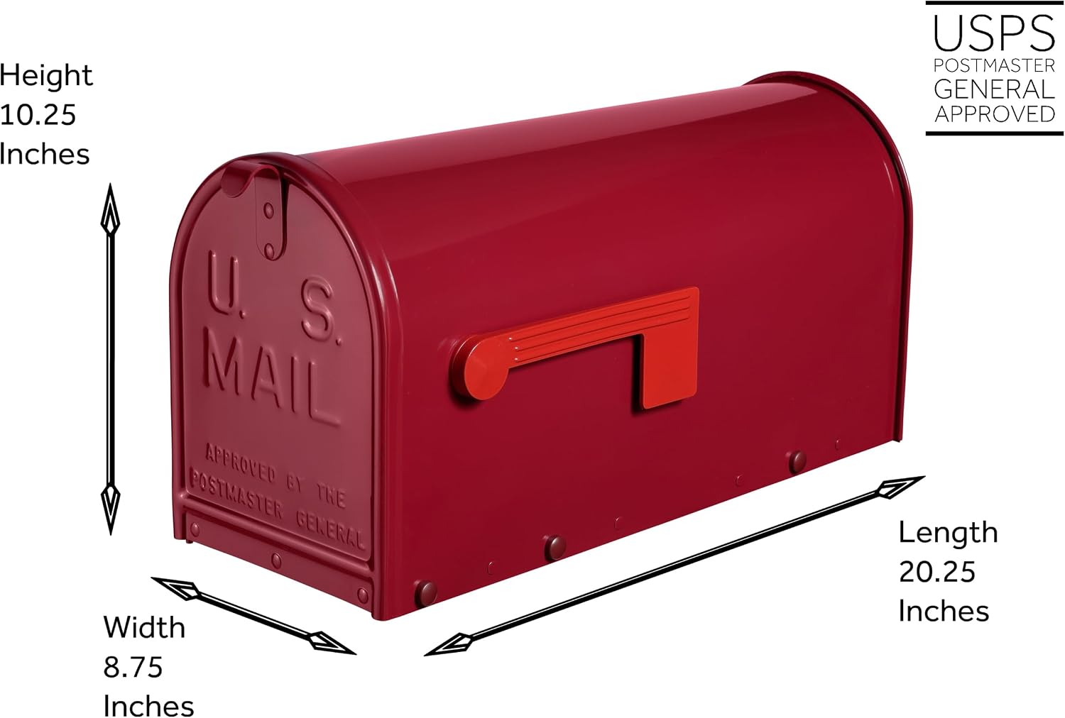 Janzer Mailbox - Gloss Burgundy - Large