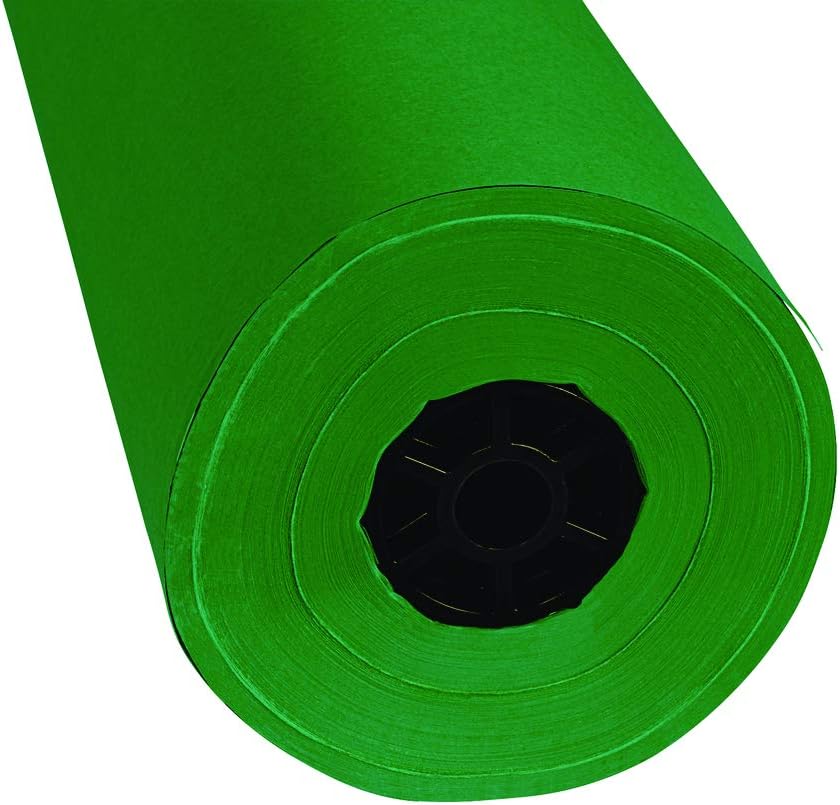 Colorations Dual Surface Paper Roll, Holiday Green, 36' x 1000', Textured Paper, Classroom Craft & Art Supplies, Bulletin Board, Gift Wrapping, Chalkboard Wallpaper