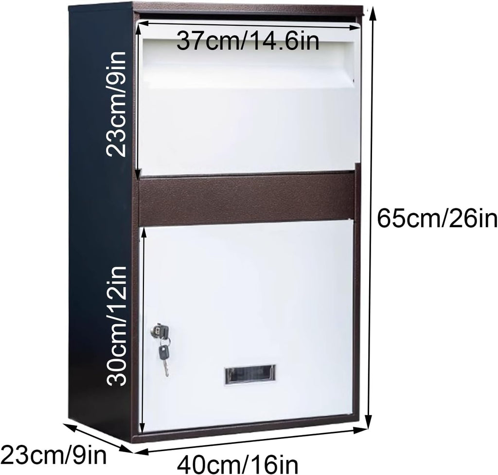 Mail Boxes for House Outside, Mailboxes for Outside With Post, Large Mailbox, Mailbox with Post, Metal Mailbox, Post Mount Mailbox, Large Package Delivery, Parcel Mail Steel Drop Box(Orange,Small)