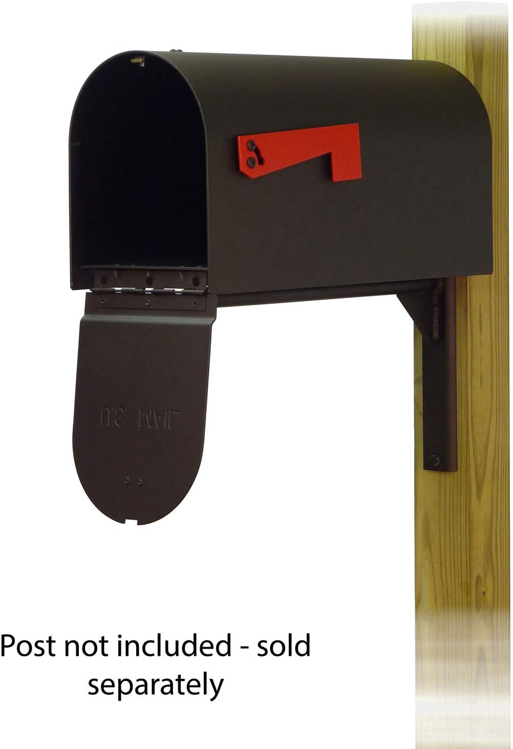 Special Lite Titan Steel Curbside Mailbox with Ashley Front Single Mailbox Mounting Bracket - TC-ASH-FS-1016S-BLK