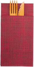 Restaurantware Luxenap 15.8 Inch Dinner Napkins 800 Linen Feel Disposable Napkins - With Black Threads Air Laid Bordeaux Paper Pocket Napkin Sleeves Pre-Folded Built-In Pocket For Silverware