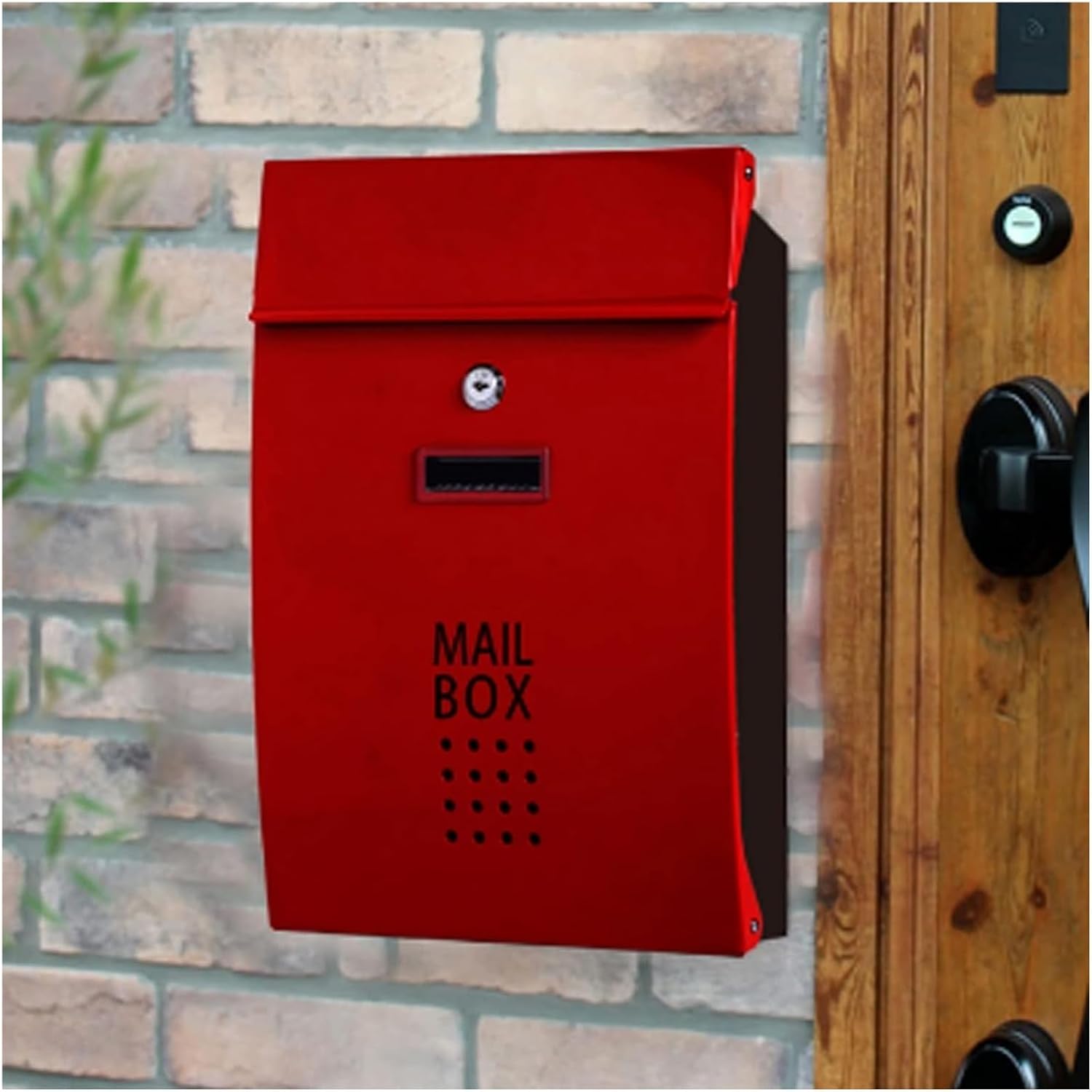 Mailbox Post,Metal Mailbox, Mailbox Wall Mounted Modern Metal Mailboxes Lockable Post Box Community Household Rainproof Letter Box