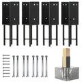 [Pack of 4] 4'x4' Heavy Duty Post Base for Concrete (Actual 3.5'x3.5'),Stainless Steels U-Shape Post Holder,Wet Concrete Foundation Post Base ,for Deck Railing,Fences,mailboxes,Pergola.