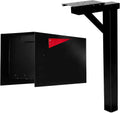 Ilyapa Modern Black Steel Mailbox & Heavy-Duty Post Kit: Curbside Welded Mail Box with Magnetic Door & Stainless Steel Hinges, Includes 43' Metal Post & Universal Mounting Brackets