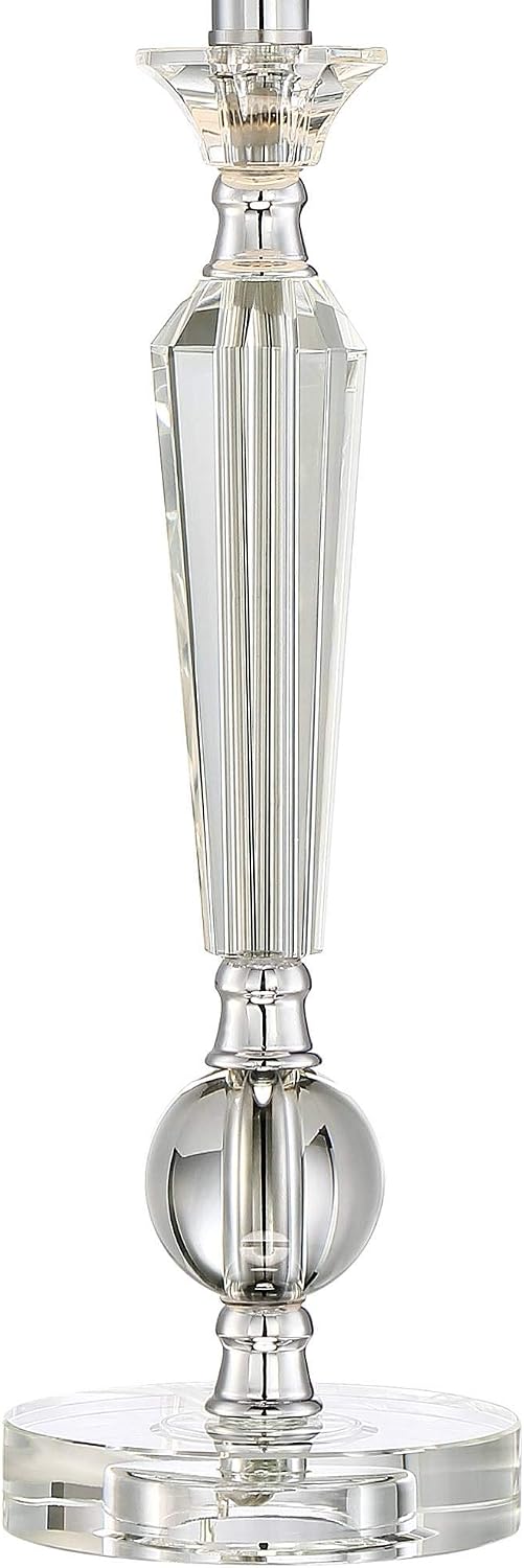 Vienna Full Spectrum Jolie 26' High Traditional Table Lamps Set of 2 with Smart Sockets Clear Crystal Living Room Bedroom Bedside Nightstand House Office Home Reading Kitchen Entryway Off-White