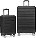 Travel Select Snowcreek Hardside Expandable Spinner Luggage Set w/USB Port, Black, 2-Piece