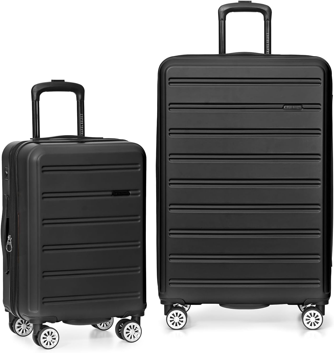 Travel Select Snowcreek Hardside Expandable Spinner Luggage Set w/USB Port, Black, 2-Piece