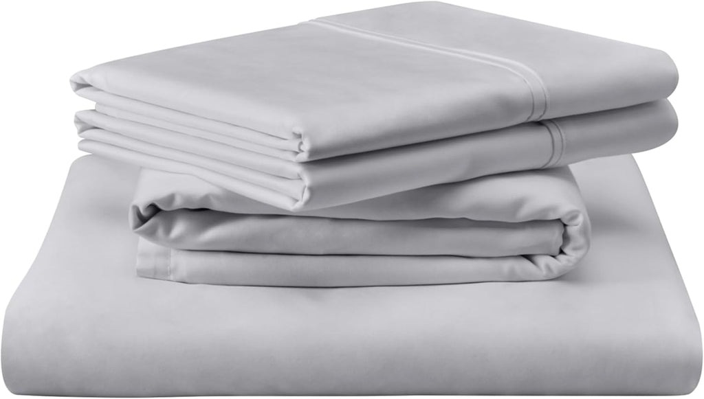 TEMPUR Luxe Egyptian Cotton Sheet Set Silver Mist - Twin