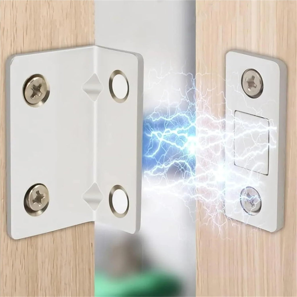 10-1PCS L-Shaped Magnetic Door Closer Self-Adhesive Invisible Cabinet Door Suction Wardrobe Magnetic Strip Patch Stopper(Silvery 10pcs)