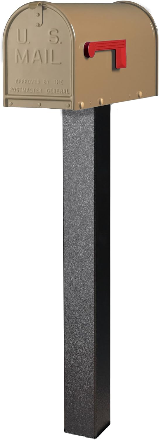 Janzer Post with Mailbox (Black Post with Taupe Mailbox)