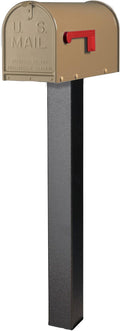 Janzer Post with Mailbox (Black Post with Taupe Mailbox)