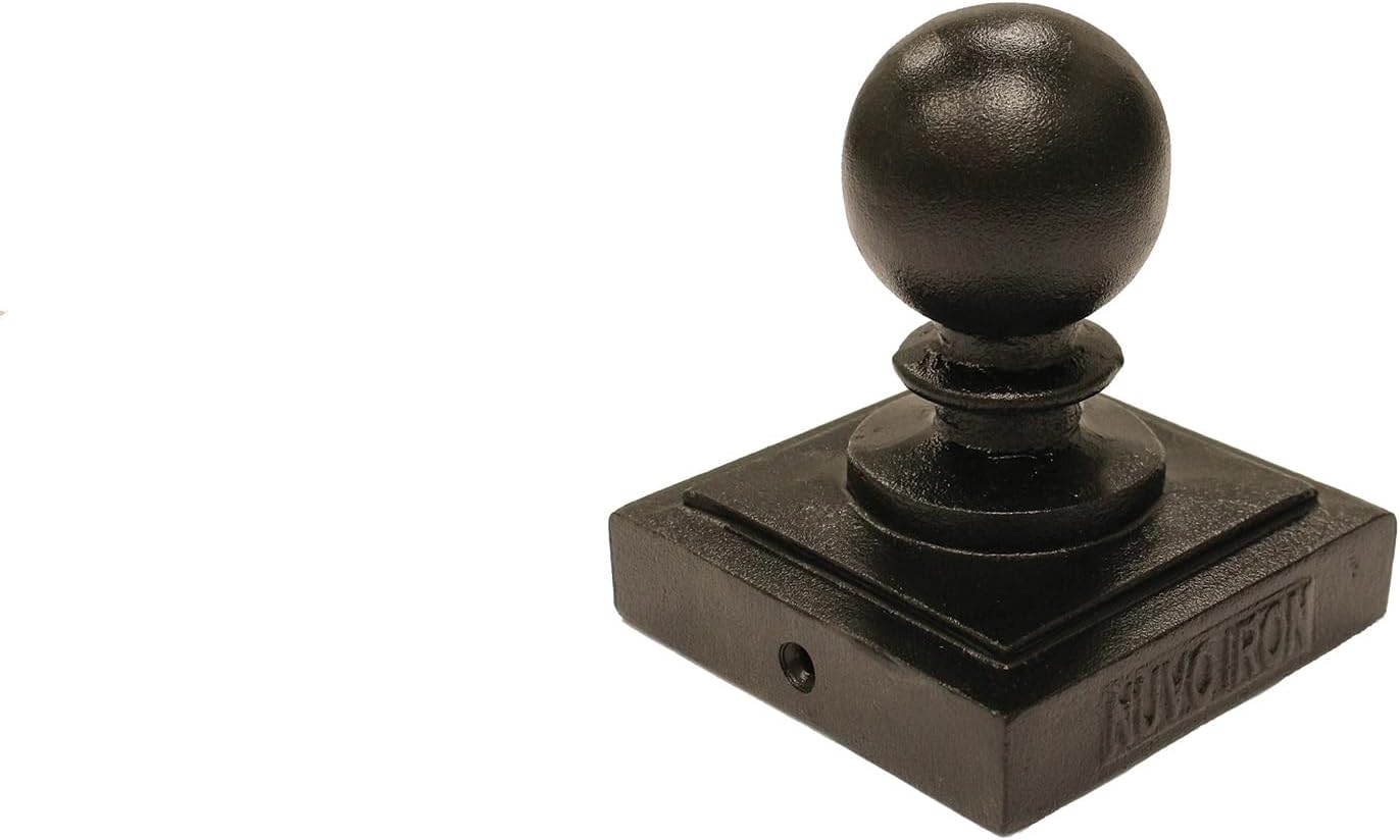 Nuvo Iron 4' x 4' Black Aluminum Ornamental Ball Post Cap, Pack of 12