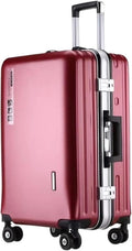 Luggage Travel Gear Aluminum Cabin Luggage Trolley Suitcase USB Charging Model Hardside Luggage(C,24in)