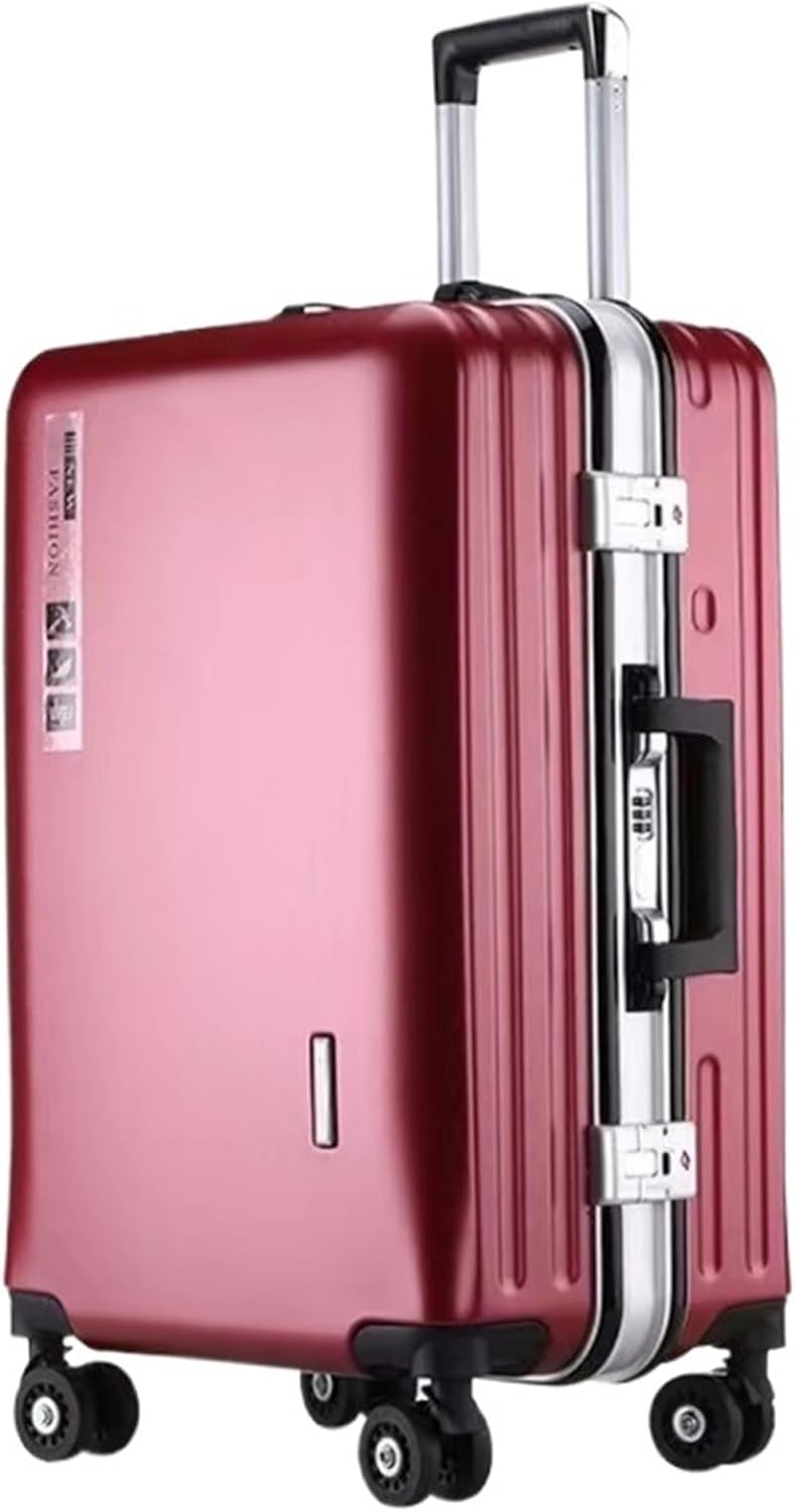 Luggage Travel Gear Aluminum Cabin Luggage Trolley Suitcase USB Charging Model Hardside Luggage(C,24in)