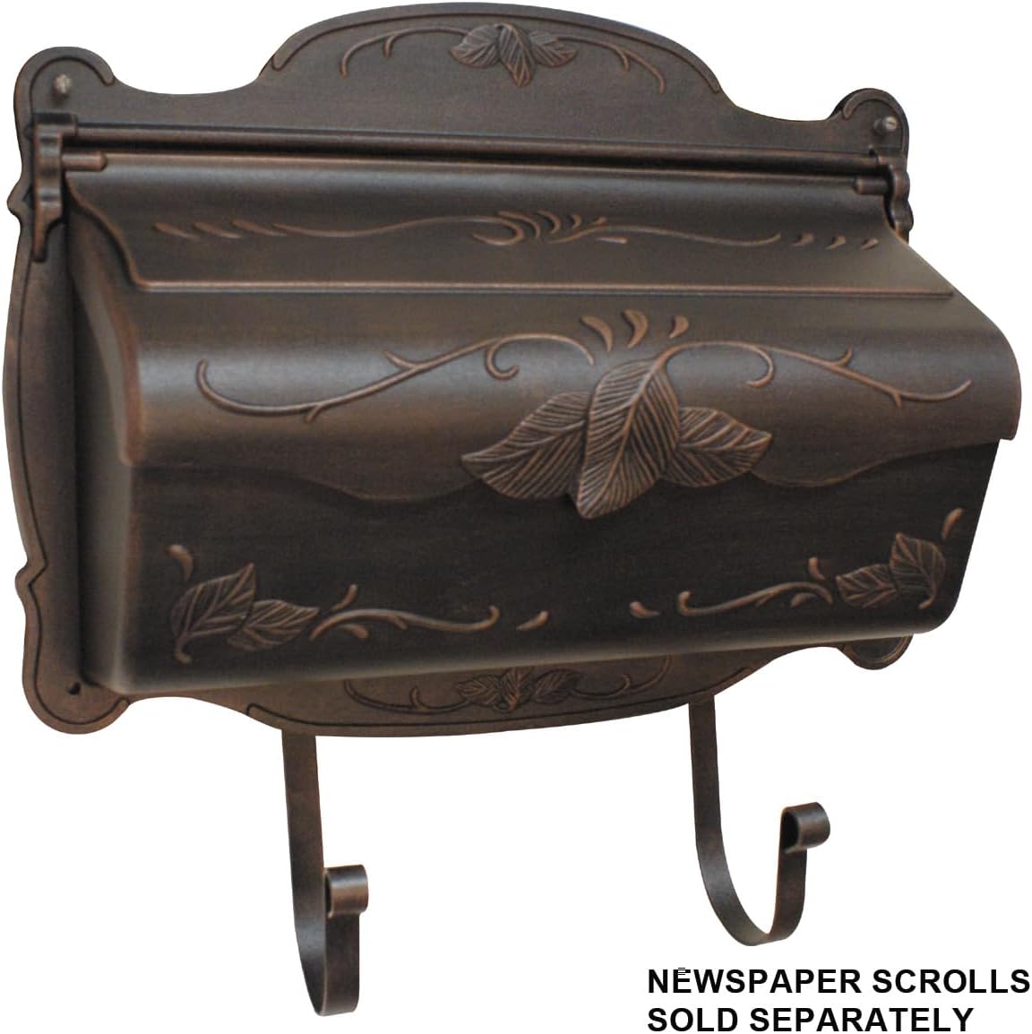 Special Lite Floral Horizontal Wall Mount Mailbox - Copper Aluminum Mailbox for Wall Mount - SHF-1001-CP