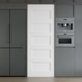 WINSTELLAR 24 x 80 5-Panel Molded Slab Doors Interior, Solid Core Bedroom Doors for Home, Closet, Bathroom, Pantry as Prehung, Pocket, French, Barn Door Slab, Paintable White Door Panel Swing Shaker