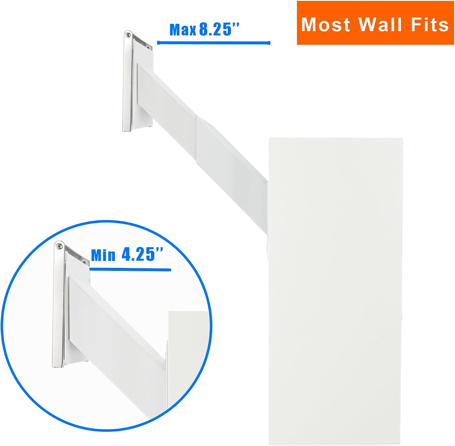 Through-the-Wall Locking Drop Box for Rent, Mail & Payments – Rainproof Wall Mailbox with Adjustable Chute for Checks, Cash, Keys & Documents, Heavy-Duty Outdoor Drop Safe, White
