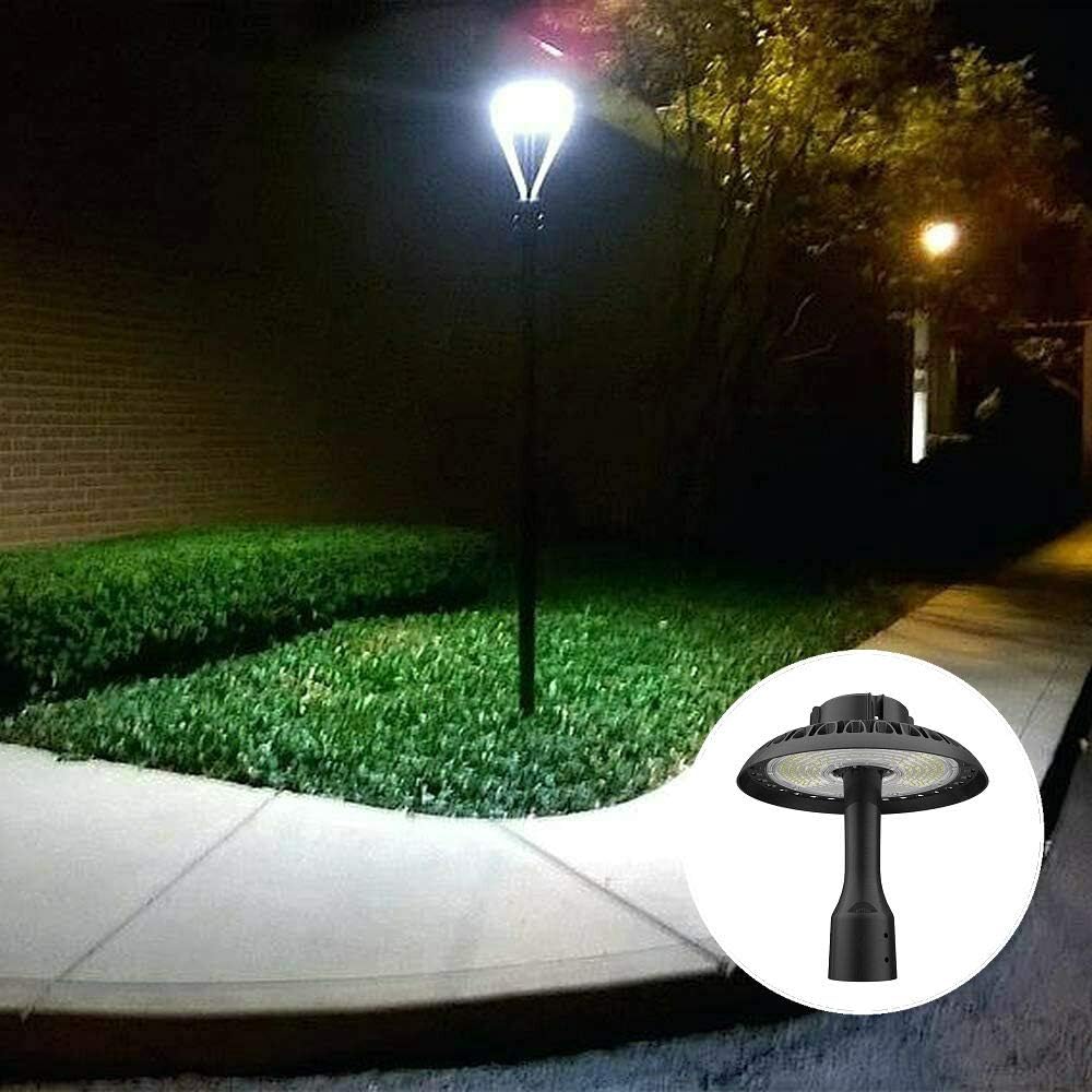 Post Top Light 150W LED Area Light 16000Lm Pure White (500W Equivalent) Garden Pole Lights Outdoor Post Top Lamps Pathway Pole Light Fixture for Street Yard Garden