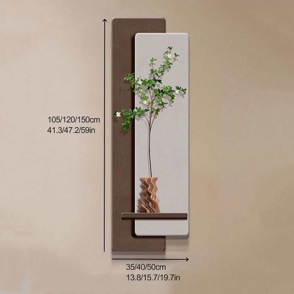 HARELA 3D Art Wall Decor with Led, Wall Sculpture Painting Decor with Fake Plant, Plug-in Power Supply 3D Wall Mural for Home, Restaurant, Hotel(Brown A,35x105cm/13.8x41.3in)