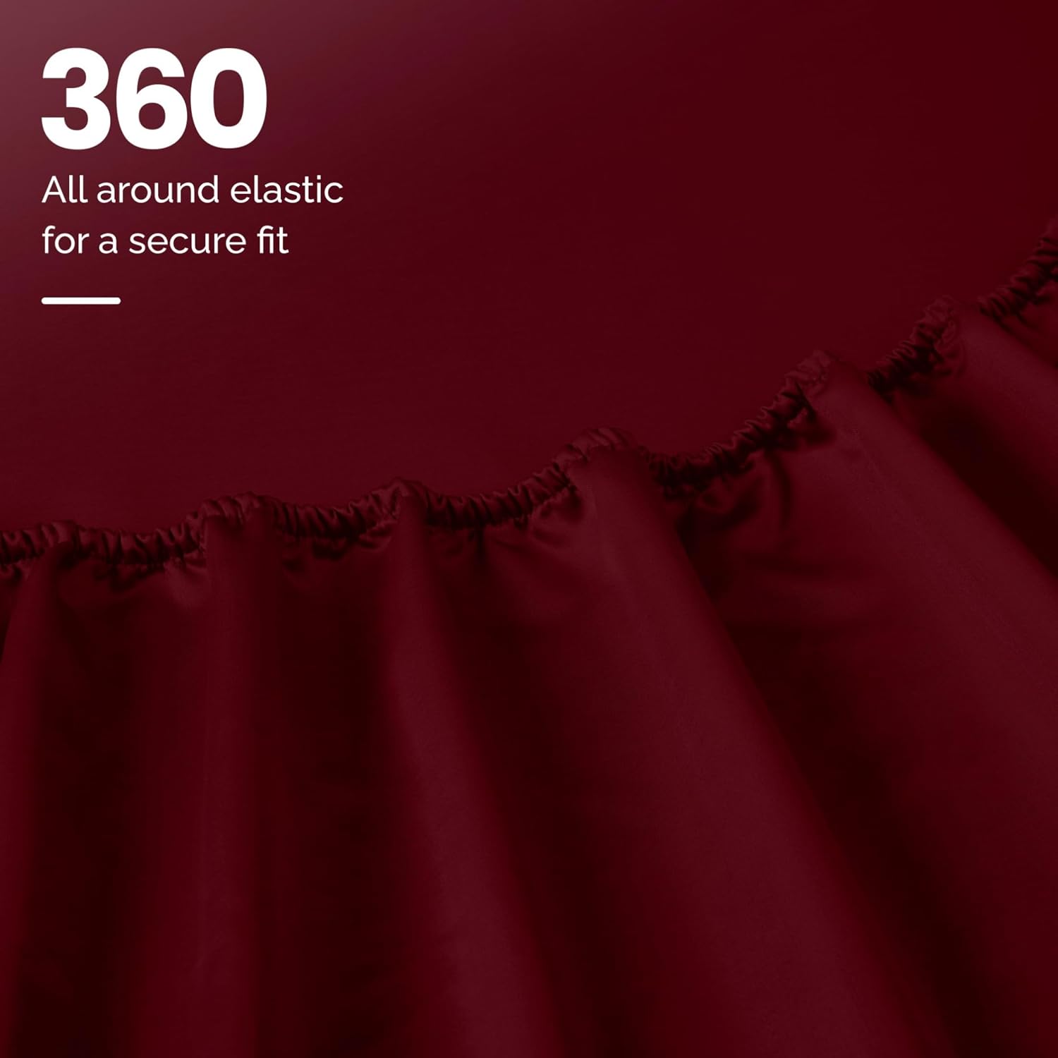 Superior Egyptian Cotton 4 Piece Sheet Set, Luxury 1000 Thread Count, Modern Design, Sustainable Sheets, Basics, Solid, Deep Pocket Fitted Sheet, Flat Sheet, Pillowcases, Olympic Queen, Burgundy