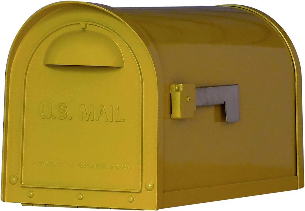 Special Lite Modern Dylan Curbside Mailbox - Yellow Aluminum Mailbox for Post Mount - SCD-1008-YEL
