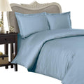 4 Piece Luxurious 1500 Thread Count Queen Size Goose Down Alternative Comforter Set 100% Egyptian Cotton, Blue Stripe Color, 1500 TC - 750FP - 50Oz.