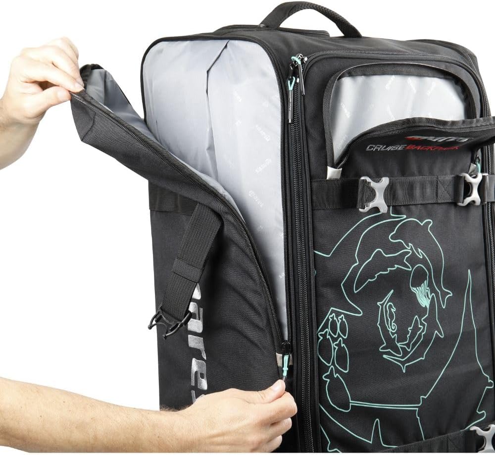 Mares Cruise Backpack, Diving Gear Luggage Air Travel Bag with Wheels & Shoulder Straps, 100-Liter Capacity