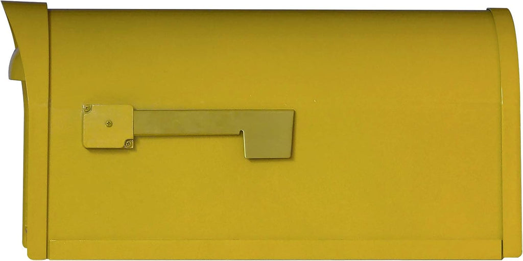 Special Lite Modern Dylan Curbside Mailbox - Yellow Aluminum Mailbox for Post Mount - SCD-1008-YEL