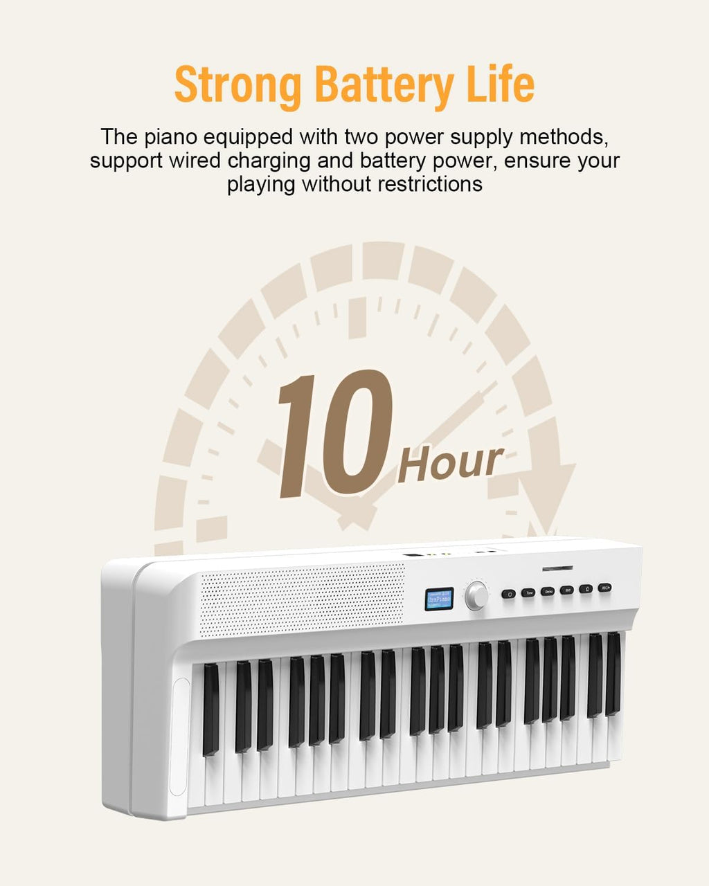 Upgraded Folding Piano Keyboard, 88 Key Full Size Semi Weighted Keyboard Support MIDI and Bluetooth, Portable Foldable Keyboard Piano with Sustain Pedal and Piano Bag, White