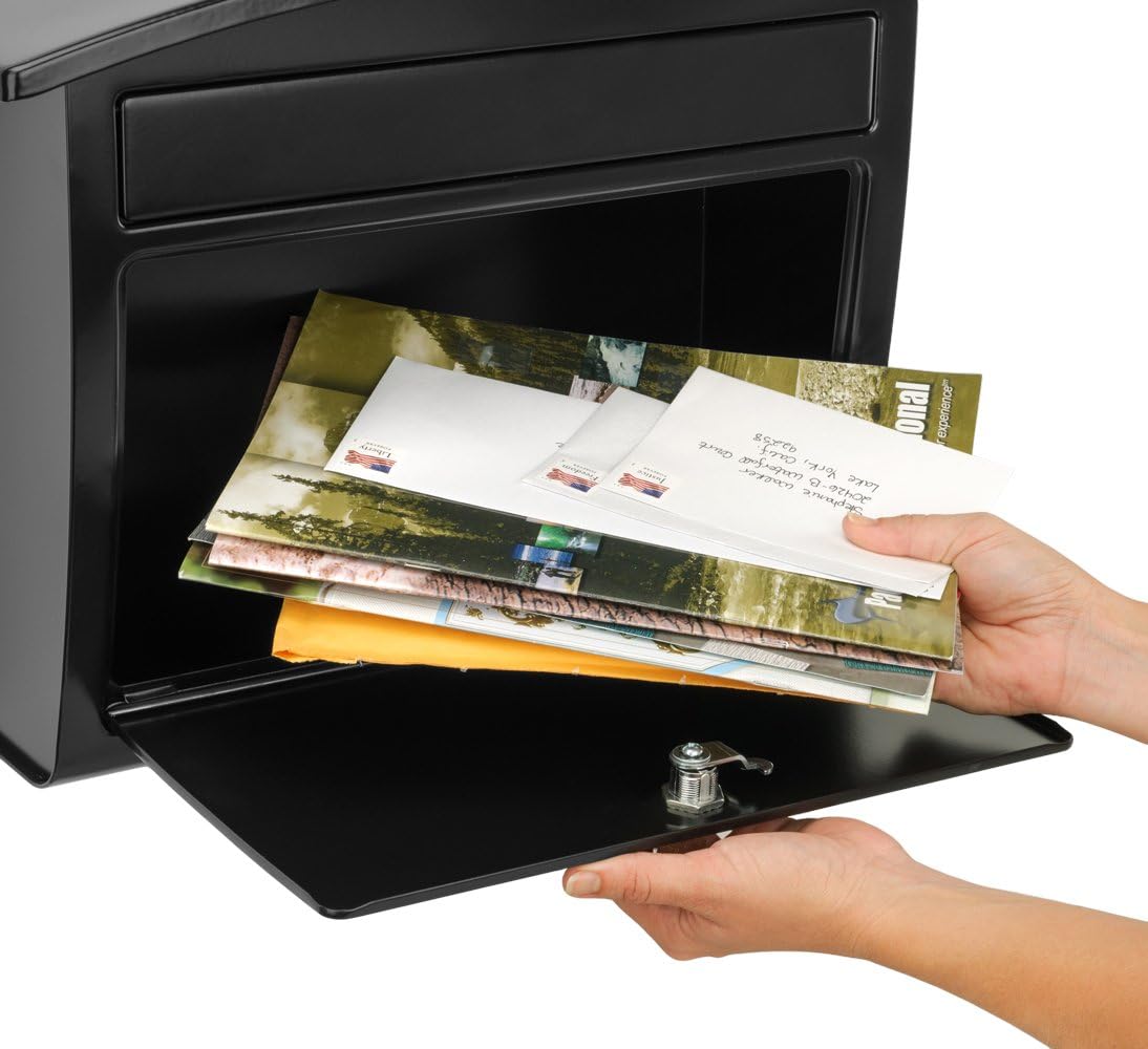 Architectural Mailboxes Dal Rae Galvanized Steel, Locking, Wall Mount Mailbox, 2562B-10, Black, Medium Capacity (Pack of 2)