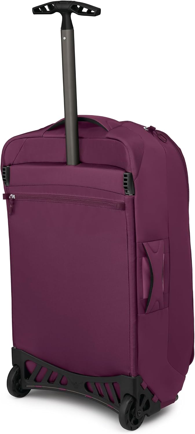 Osprey Ozone 2-Wheel 80L/27 Checked Luggage - Lightweight Rolling Bag with High Clearance Wheels - Travel Suitcase with Mesh Organization, Trolley Handle and Add-a-Bag Strap, Moody Burgundy