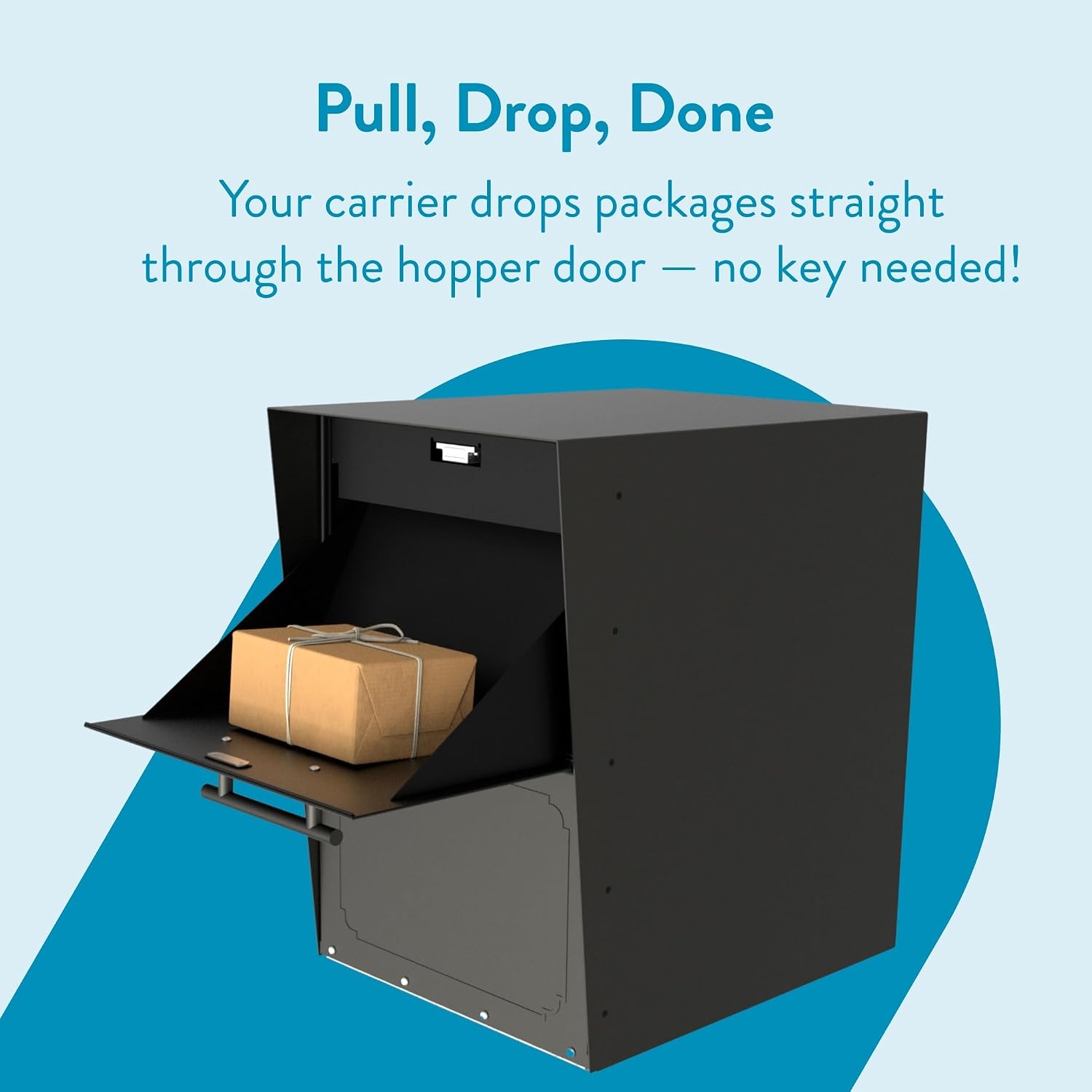 Architectural Mailboxes Oasis® Drop Box Secure, Locking Heavy Duty, Steel Metal Package Box for outside, Graphite Bronze XL Extra Large with Magnetic Waterproof Door