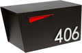 Rusty Design Contemporary Post-Mounted Mailbox with Personalized Address Numbers, Large Size #HC110 (with Three Address Numbers)