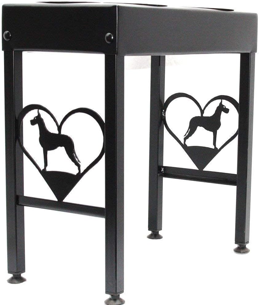 Elevated dog feeder stand raised dog bowls 21' tall for Great Dane