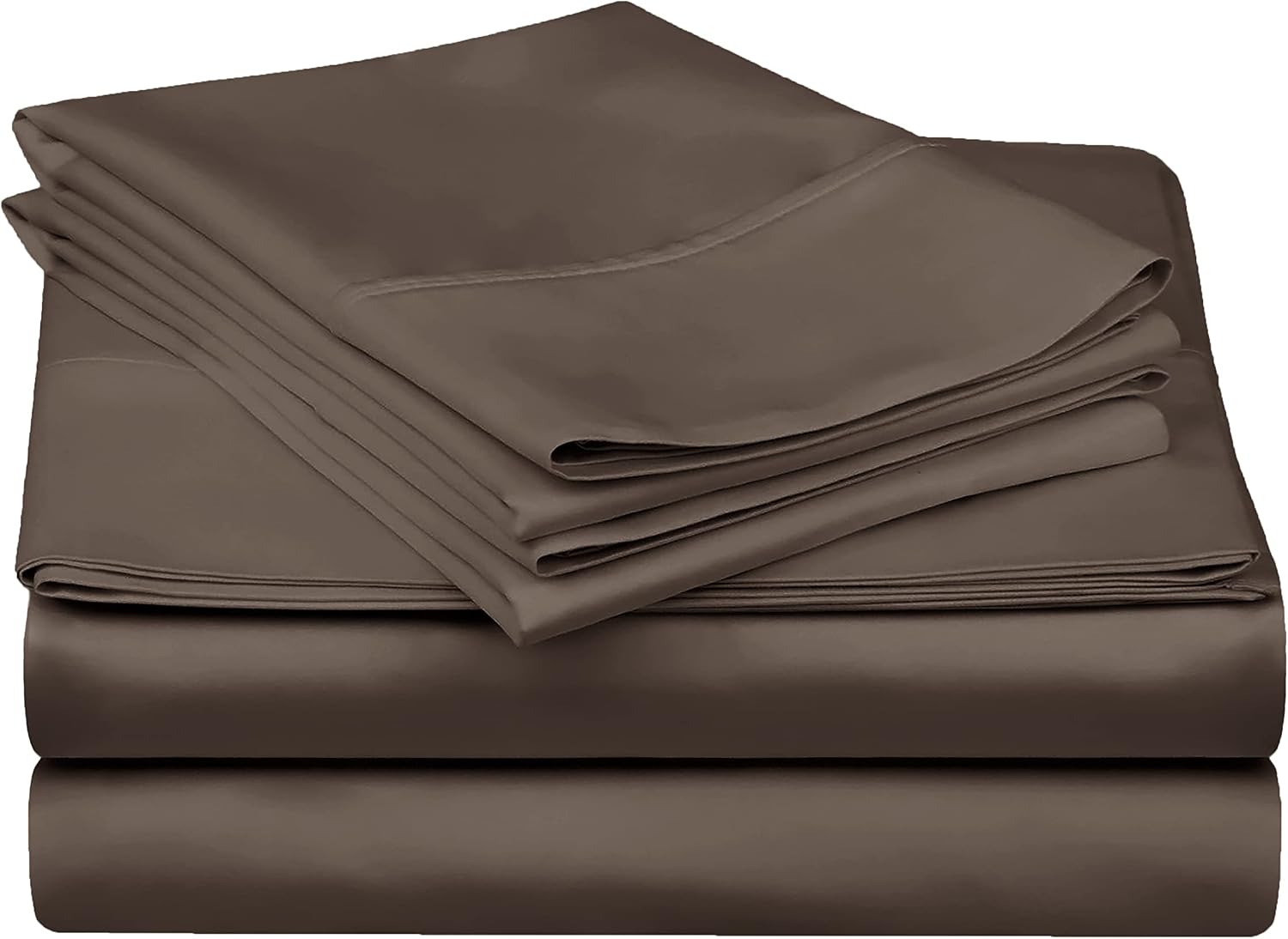 Superior 300 Thread Count Egyptian Cotton Sheet Set, 2 Fitted Sheets, Flat Sheet, 2 Pillowcases, Split King, Grey