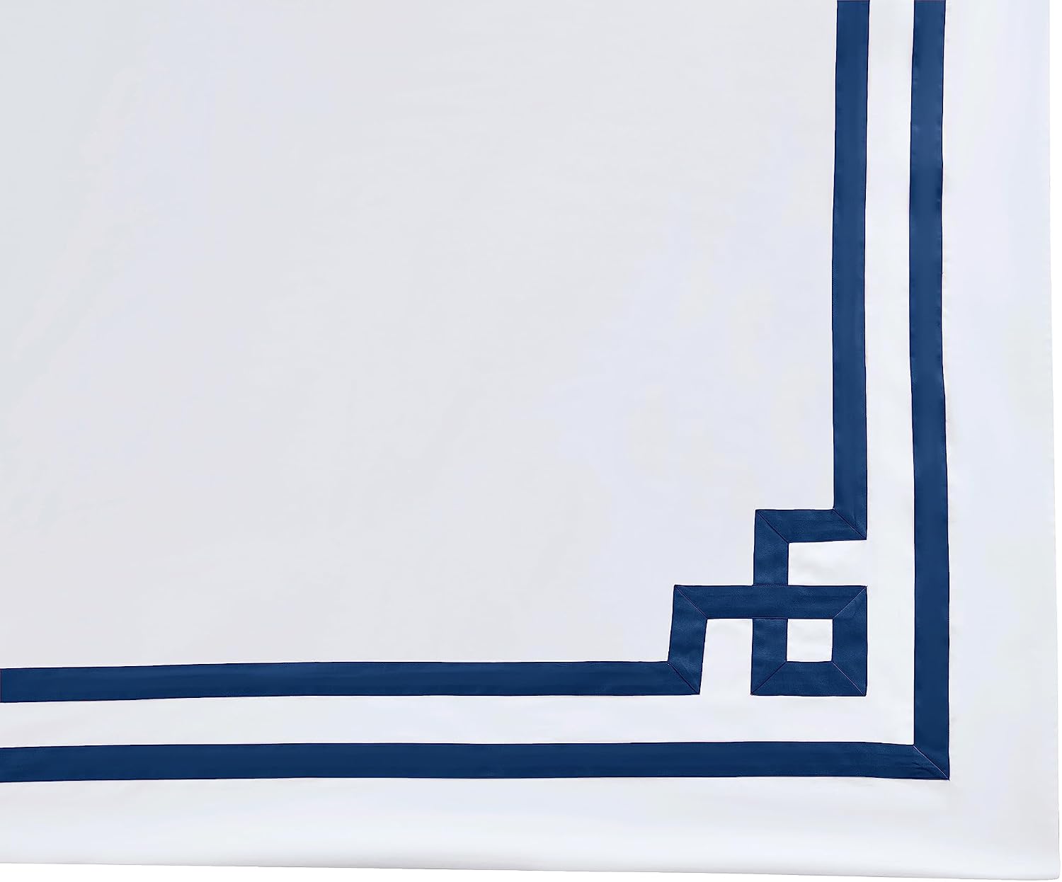 3 Pcs Do Not Include Filling Duvet Cover Set 100% Egyptian Cotton Sateen Luxury 400 TC (White Navy, Full)