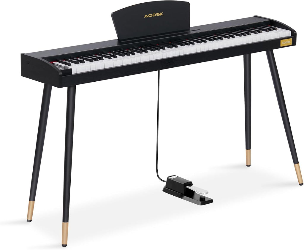 AODSK 88 Keys Digital Piano, Electric Piano Full-size Semi Weighted Keyboard For Beginners, 128 Tones & Rhythms, MIDI/USB Connectivity, Headphone Jack