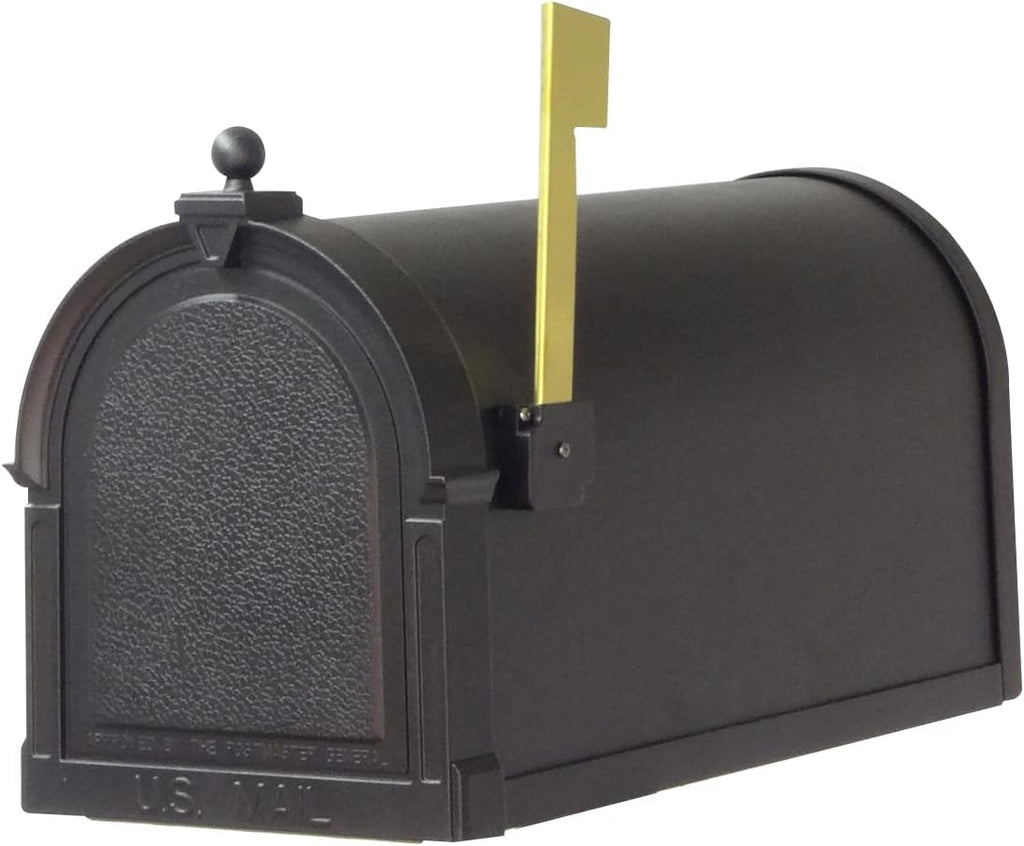 Special Lite Berkshire Curbside Mailbox with Aluminum Post - Black Mailbox with Ashland Post - SCB-1015_SPK-600-BLK