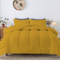 5 PC Straight Line Pattern Comforter Set Premium Super Soft 600 GSM All Season | 1000 Thread Count | 100% Egyptian Cotton ( Full/Queen Size, Golden Color)