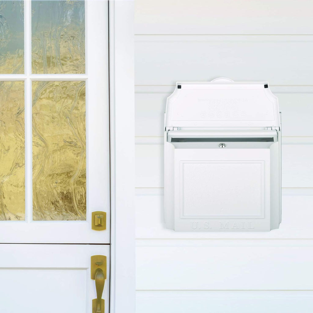 Whitehall Products Locking Wall Mounted Large Mailbox (White)