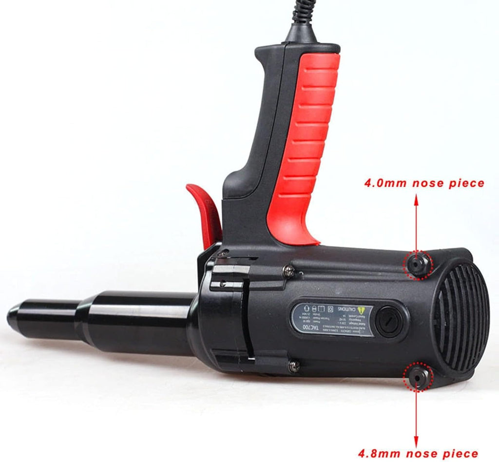 COMAAM 4.0-6.4MM Portable Handheld Electrical Blind Riveter,Electric Rivet Gun Professional Heavy Duty Enhanced Power Riveting Tool Suitable for Metal, Plastic and Leather