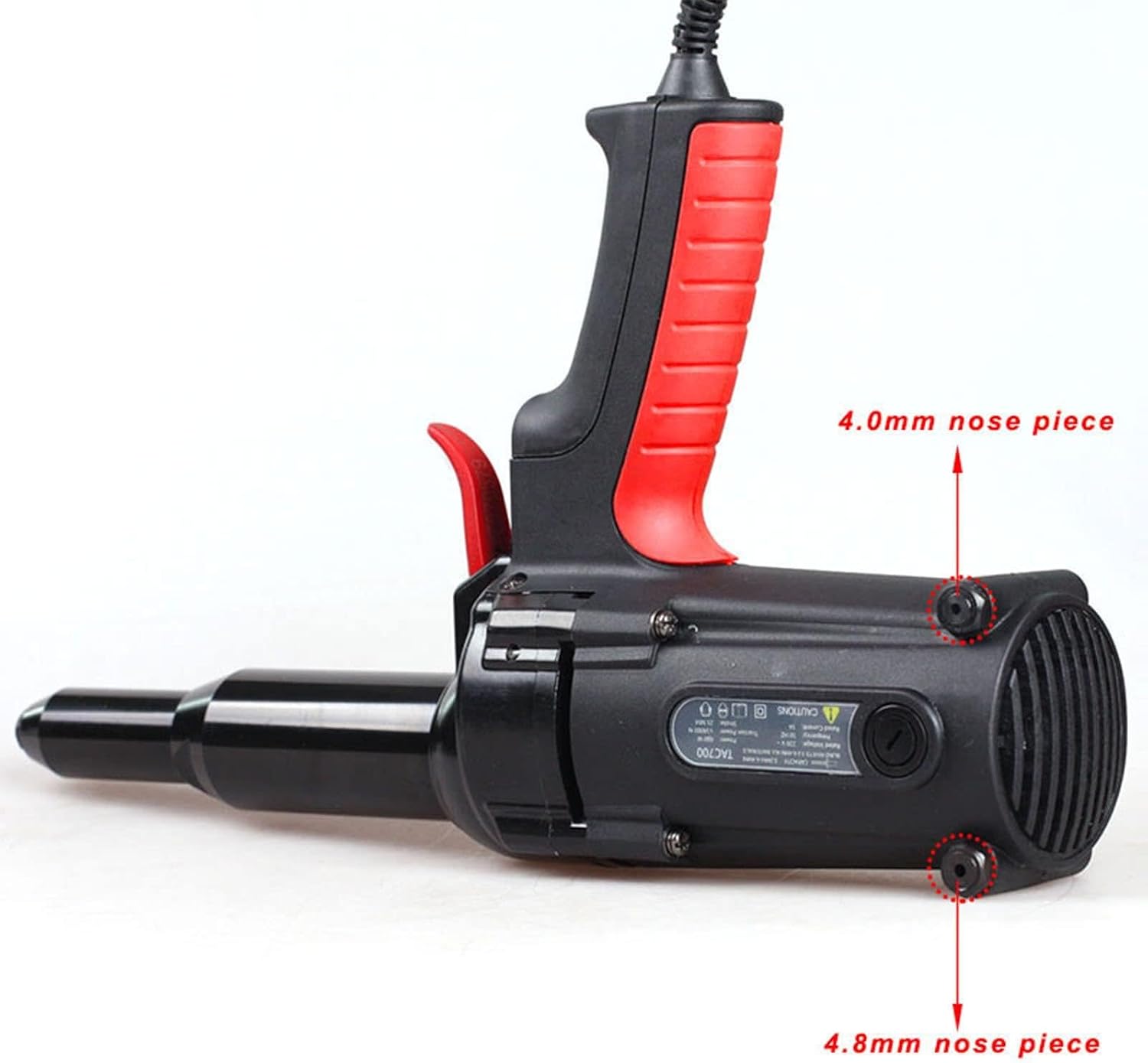 COMAAM 4.0-6.4MM Portable Handheld Electrical Blind Riveter,Electric Rivet Gun Professional Heavy Duty Enhanced Power Riveting Tool Suitable for Metal, Plastic and Leather