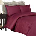 4 Piece Luxurious 1200 Thread Count Queen Size Goose Down Alternative Comforter Set 100% Egyptian Cotton, Burgundy Stripe Color, 1200 TC - 750FP - 50Oz.