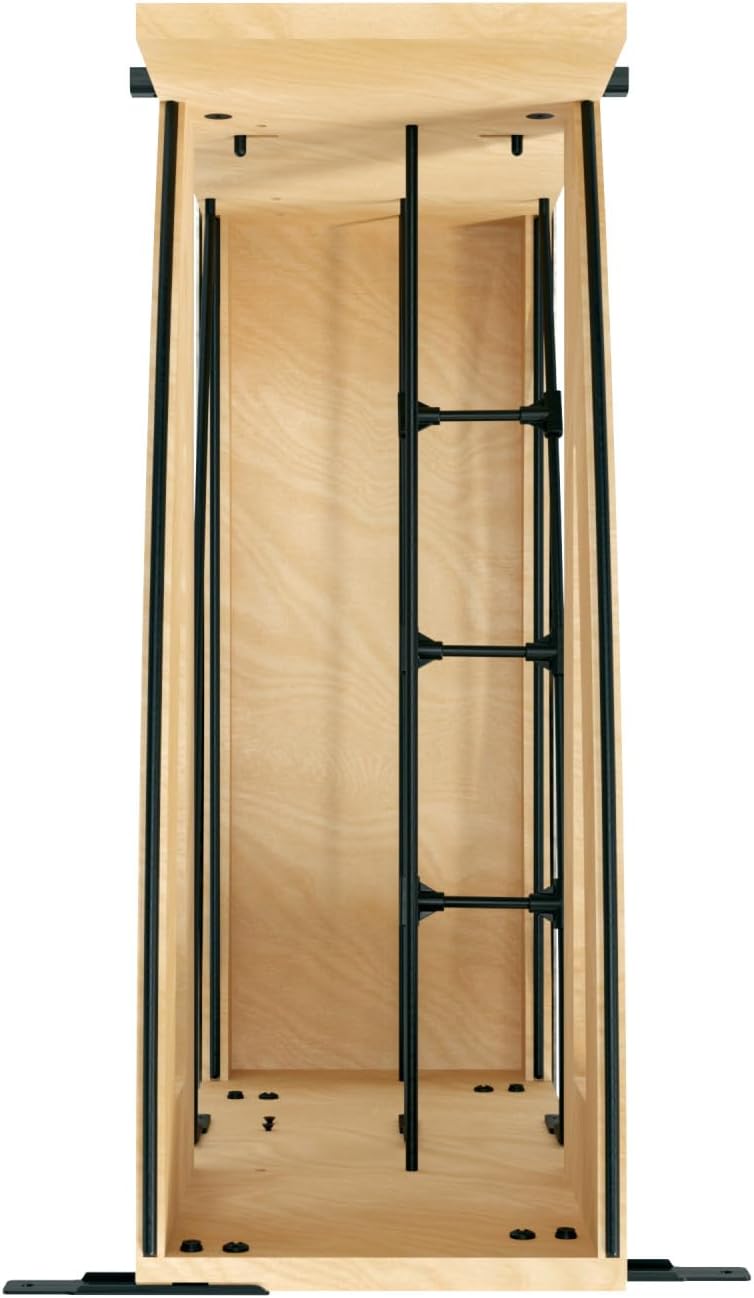 Rev-A-Shelf 8' Craftsman Collection Solid Maple Base Cabinet Pullout w/Tray Divider/Foil Wrap Holder, Black Accents and Blum Soft-Close Slides for 12' Base Cabinets