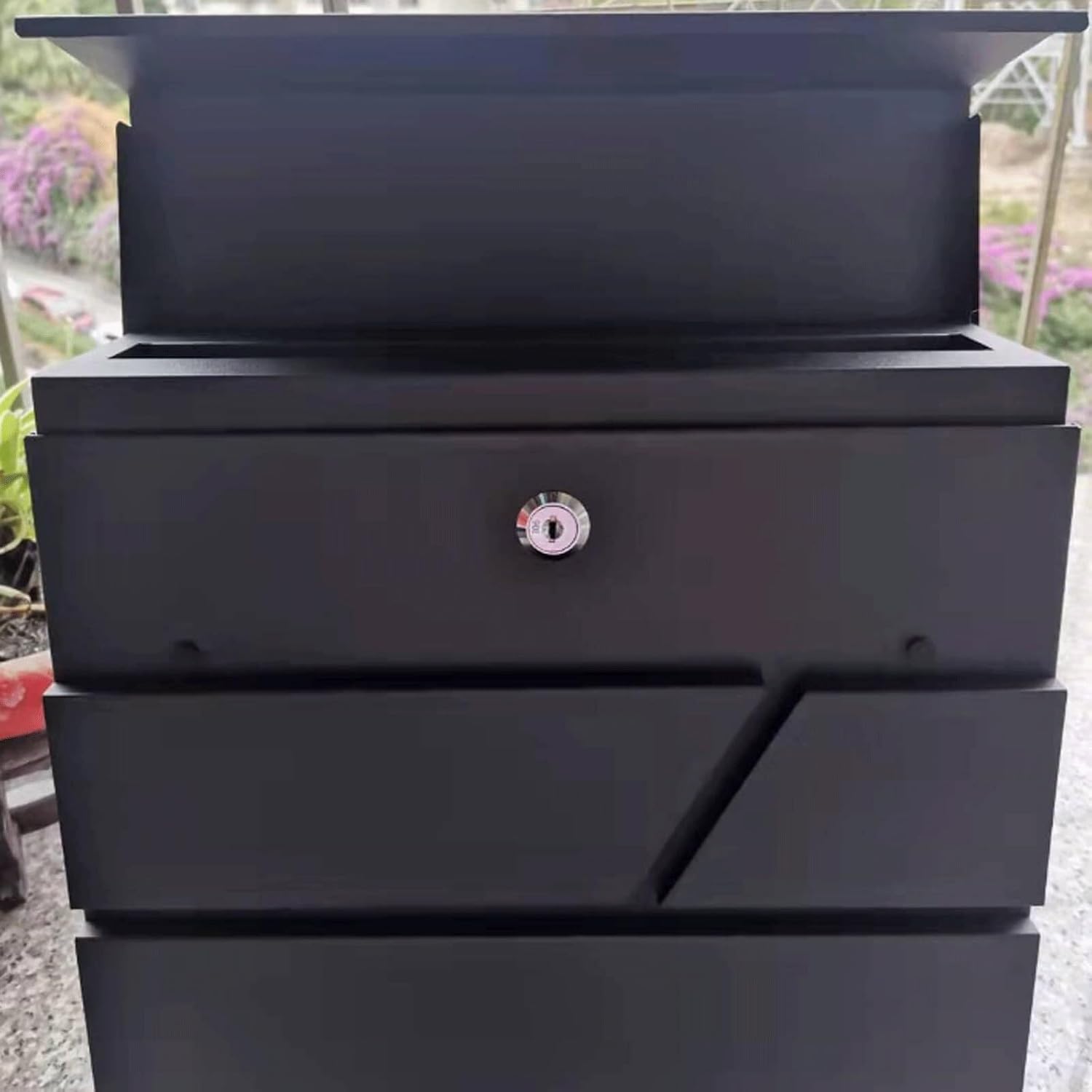 Metal Mailboxes Modern Wall Mount Mailbox Rustic Drop Box for Front Door Fence Garden Comment Box,with Lock Hanging Post Box
