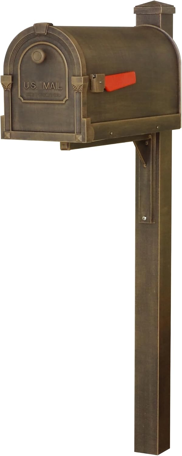 Special Lite Savannah Curbside Mailbox with Wellington Post - Copper Aluminum Mailbox with Post - SCS1014_SPK720-CP