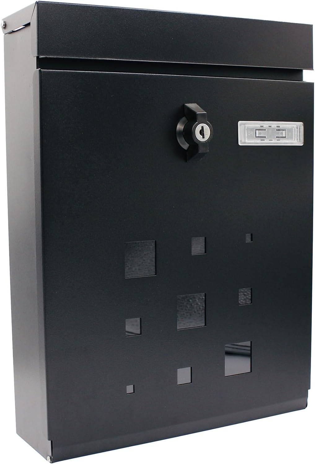 MELPHI Lockable Post Box for Outside, Hanging Secure Post Box, Metal Mailbox, Mail Manager for Mail/Newspaper/Post/Letter/Magazine, Used for Commercial, Home & Office (Color : Black)
